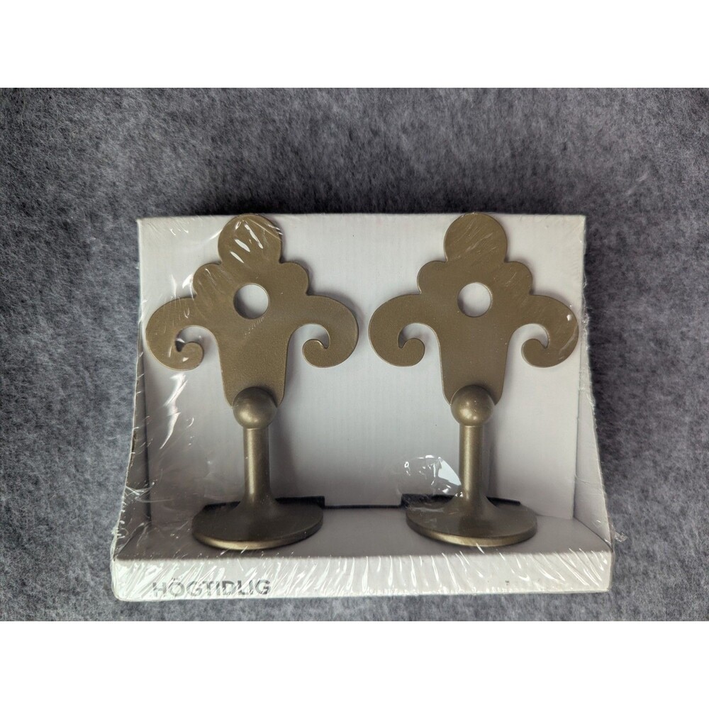 IKEA Hogtidlig Finial Gold Curtain Rod Package of 2 Cap New Sealed